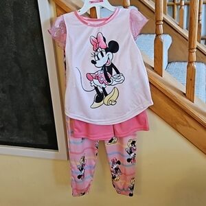 NWT Disney Minnie Mouse Girl's Toddler 3-Piece Pink Pajama Set (5T)